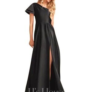 Elegant Black Off-Shoulder Evening Gown